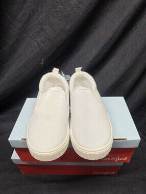 Cat & Jack Hollis Slip-On Sneakers Kids Size 1,2,5,and 6 White NWT& Box